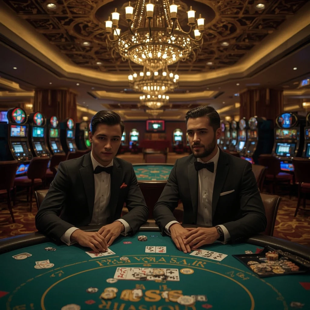 Deux joueurs de poker au Casino Spinsbro